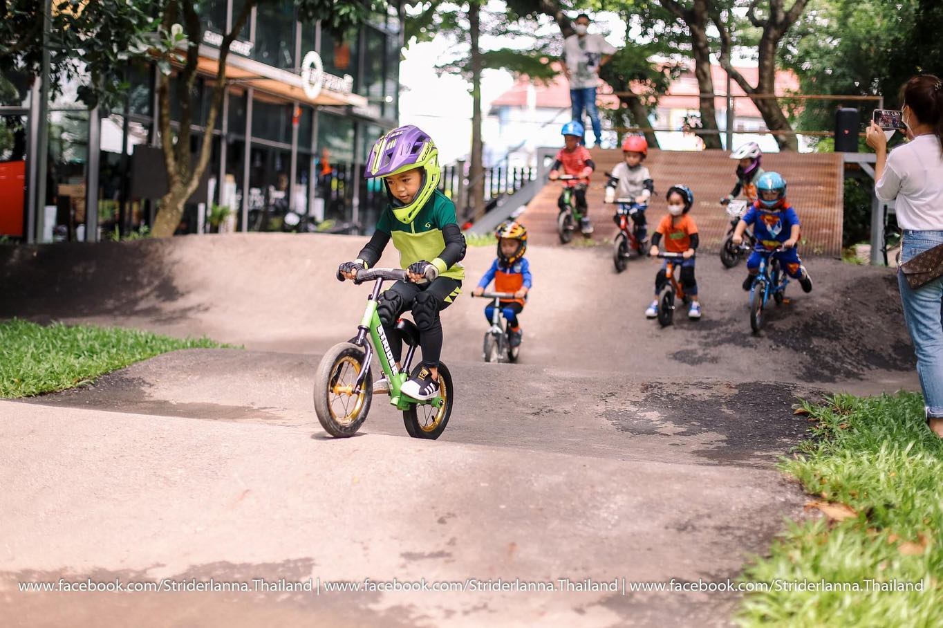 Kids riding bikes