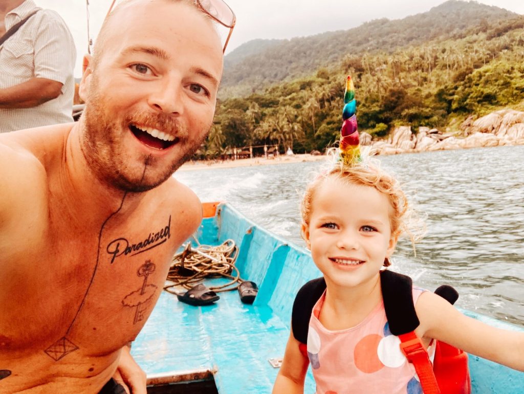 Father and Child on a boat, best kids activities in koh phangan