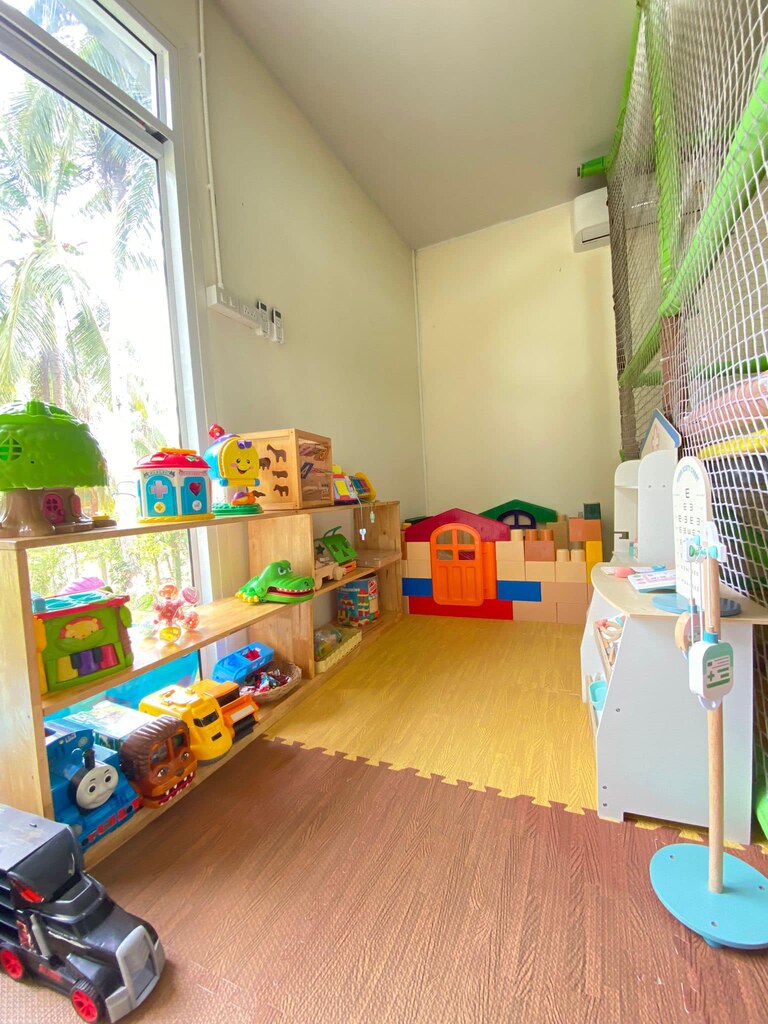 Indoor playground with colorful toys