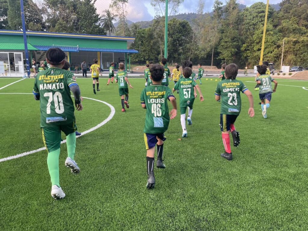 Kids playing soccer