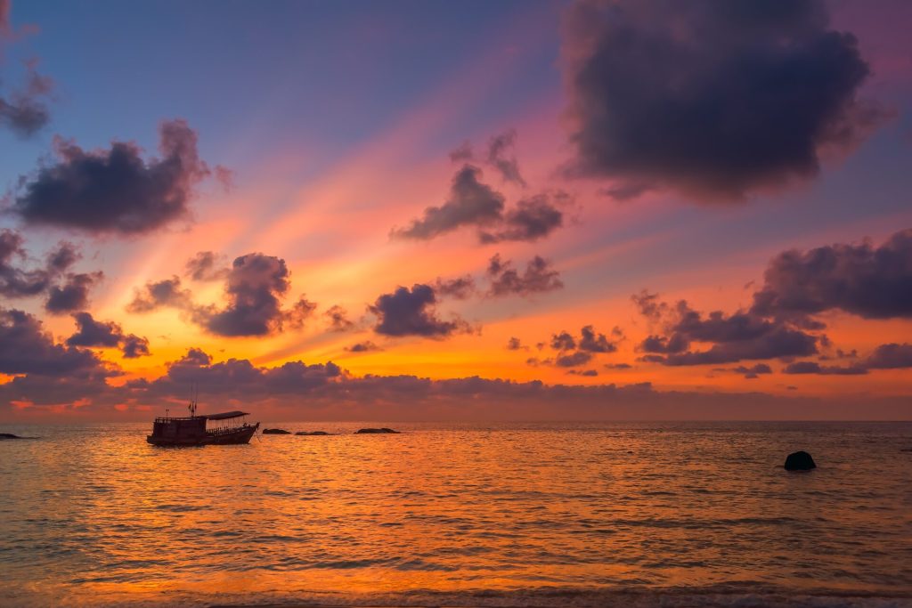 Sunset on the beach, Koh Tao cost of living