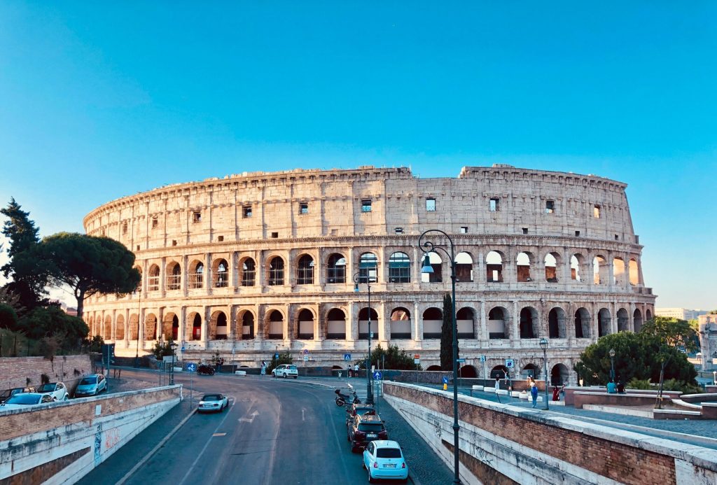 A large colosseum in Rome.