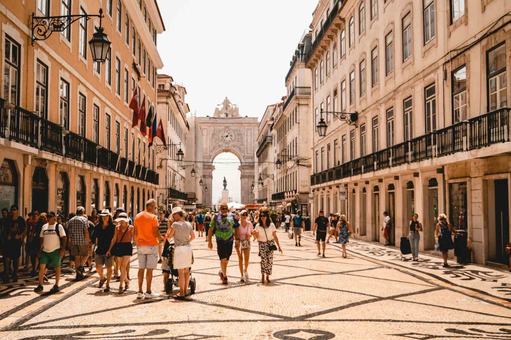 Lisboa, Portugal, old city with tourists