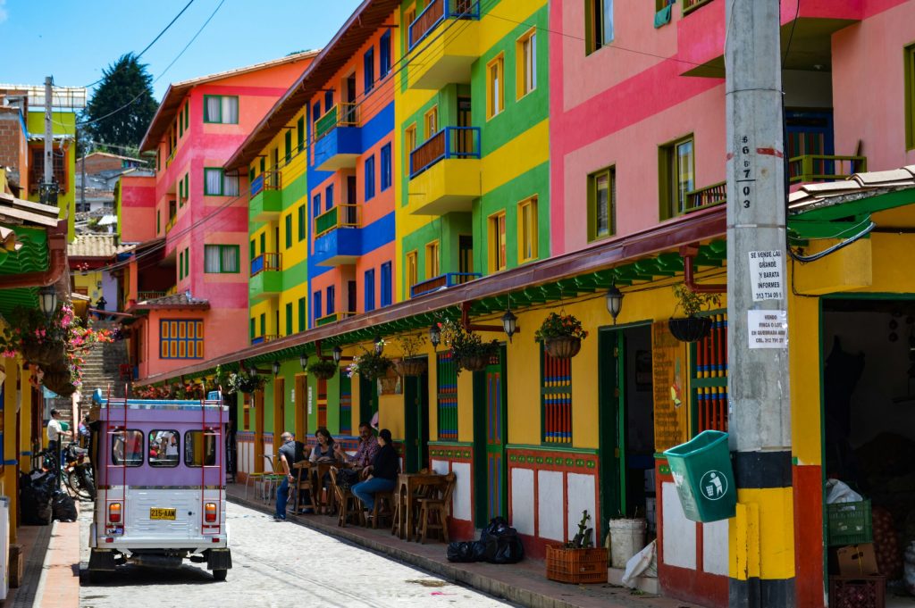 Colourful city in Colombia.