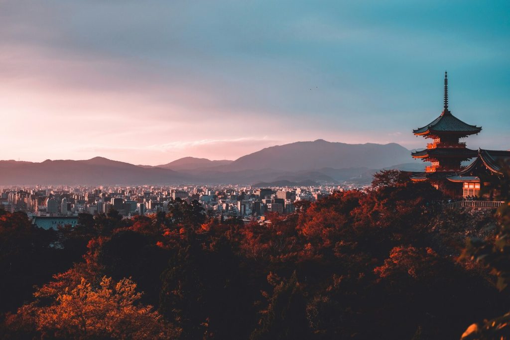 Japan for Digital Nomads: View of Kiyozumi Dera, Kyoto, Japan