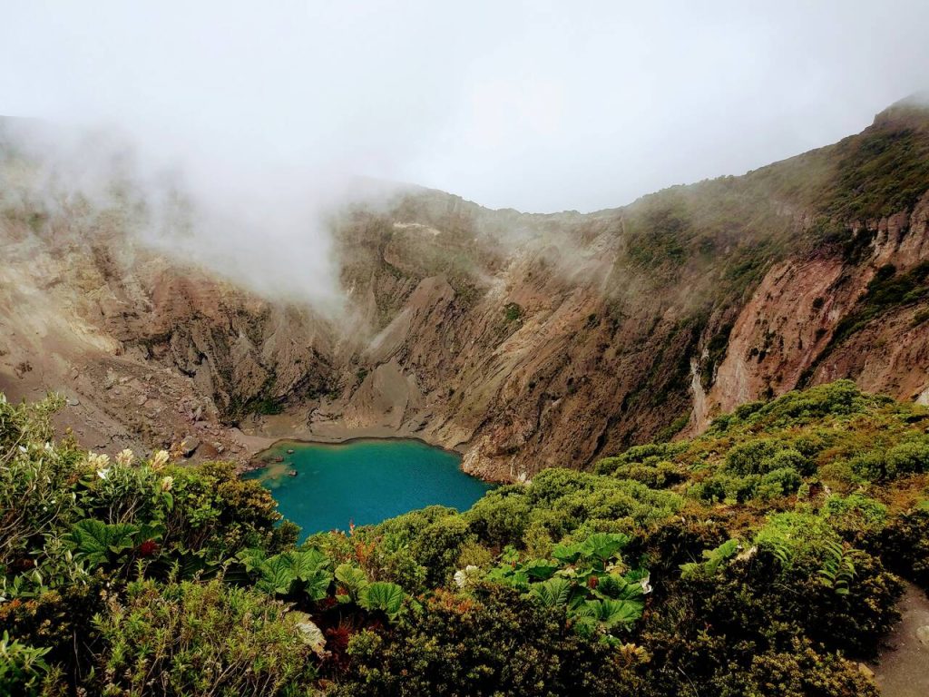 crater in the irazu volcano national park in costa rica