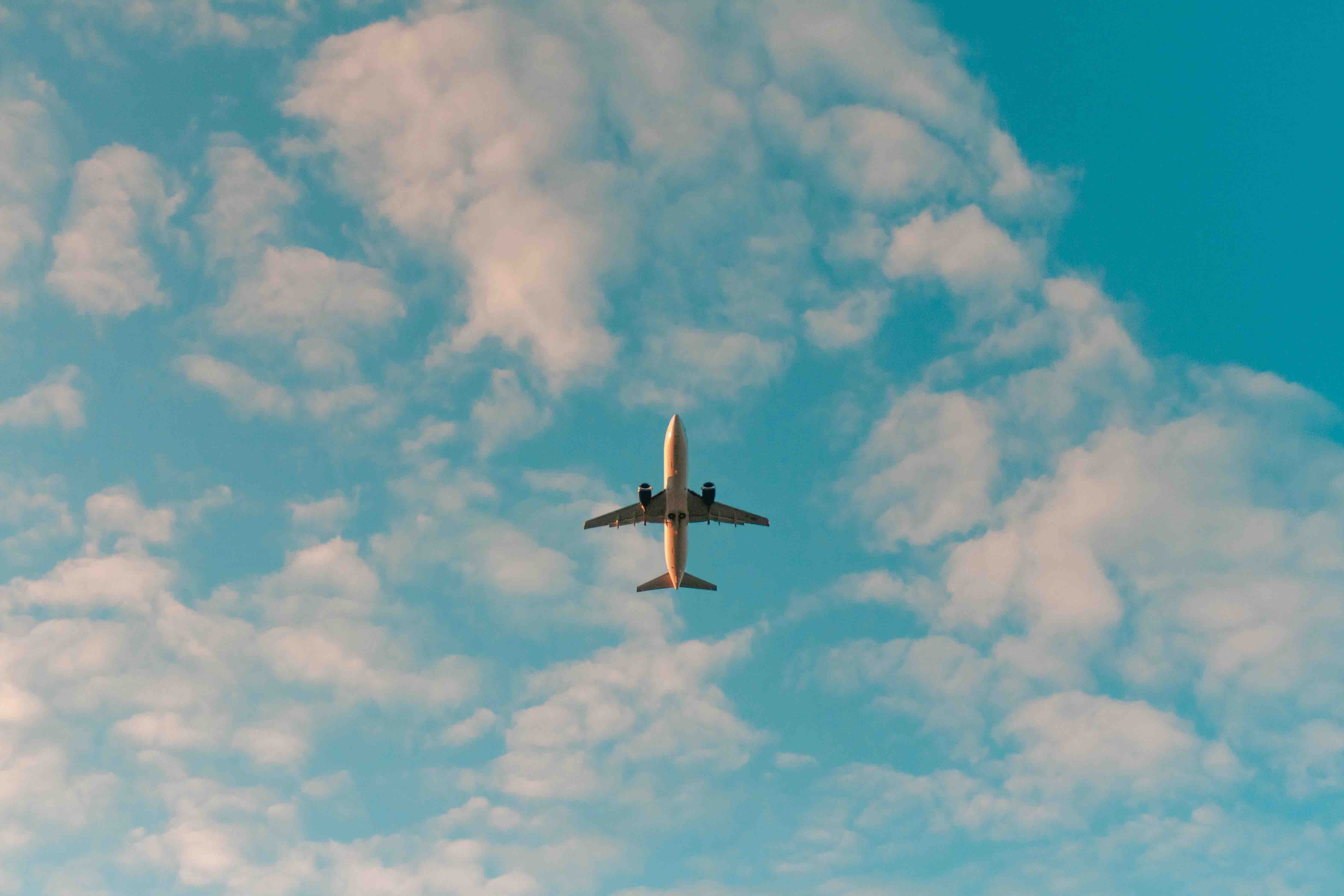 an airplane flying in the sky