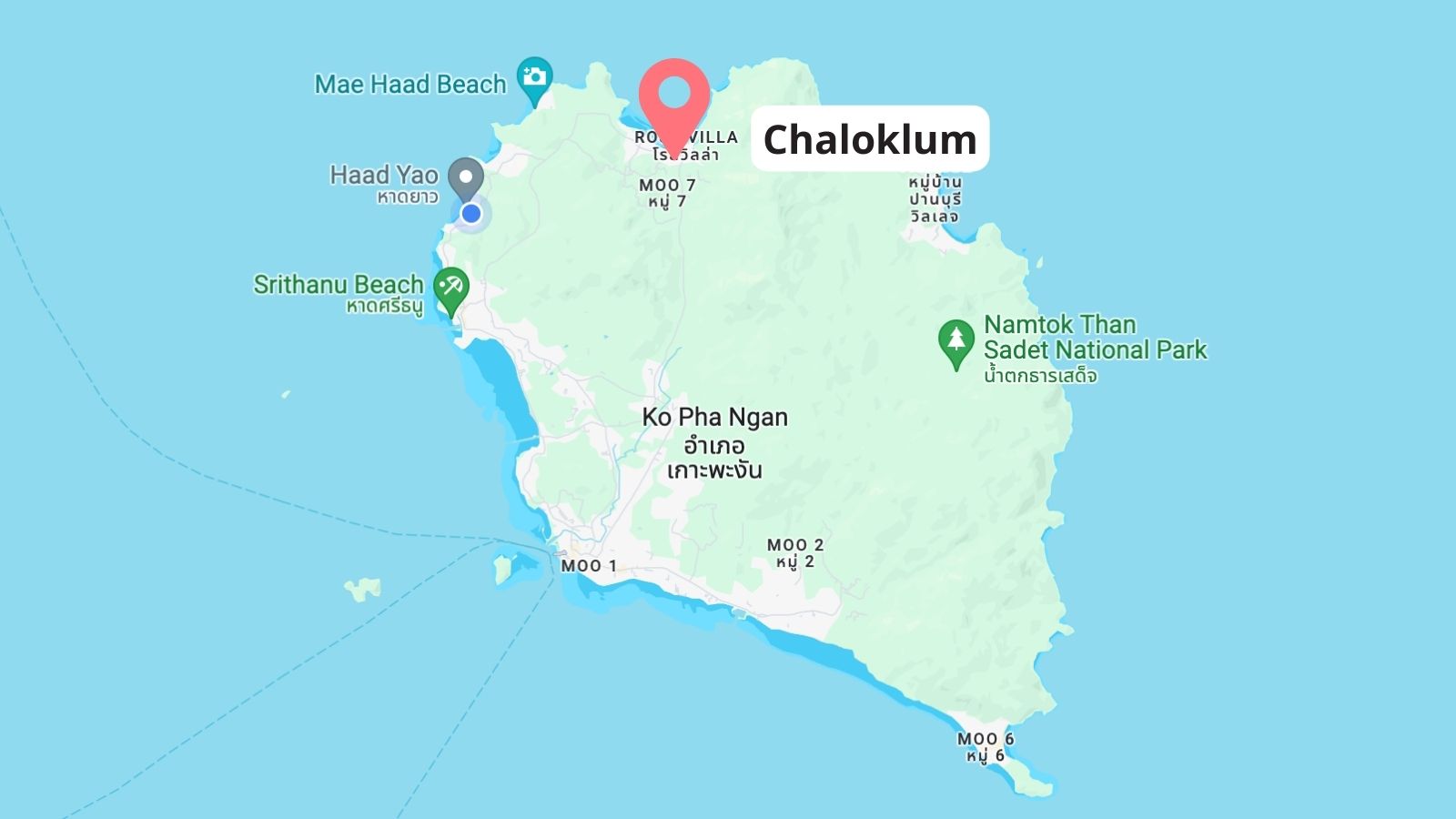 Map of Chaloklum, Koh Phangan, Thailand