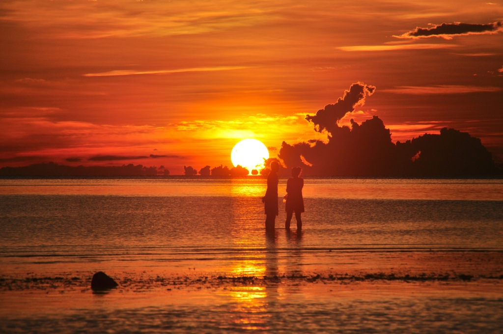 Sunset on a beach in Koh Phangan