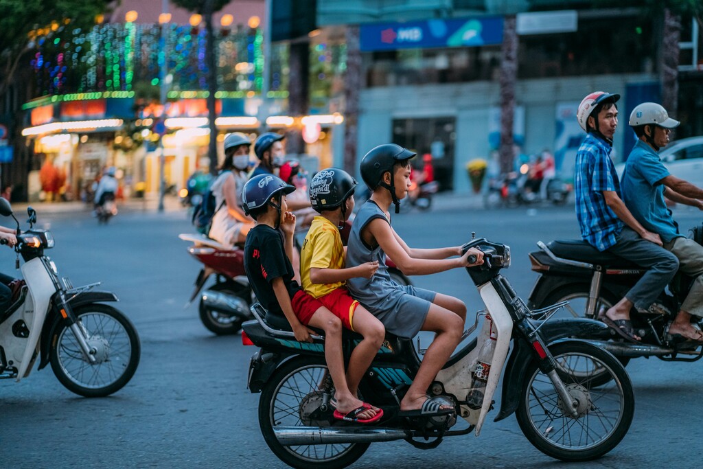 Scooter drivers in Asia