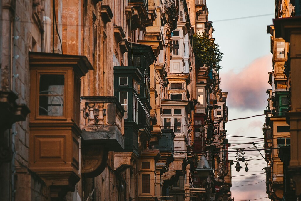 old houses with balconies