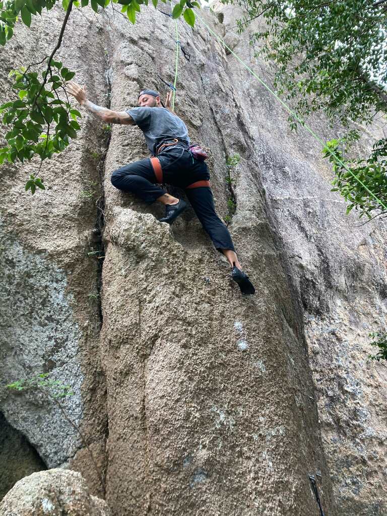 Man rock climbing 