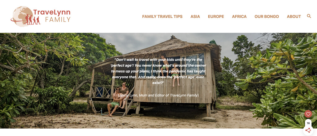 Screenshot of Website from Travelynnfamily, best digital nomad family blogs