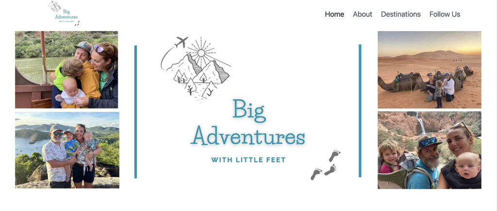 Website of Big Adventures Little Feet