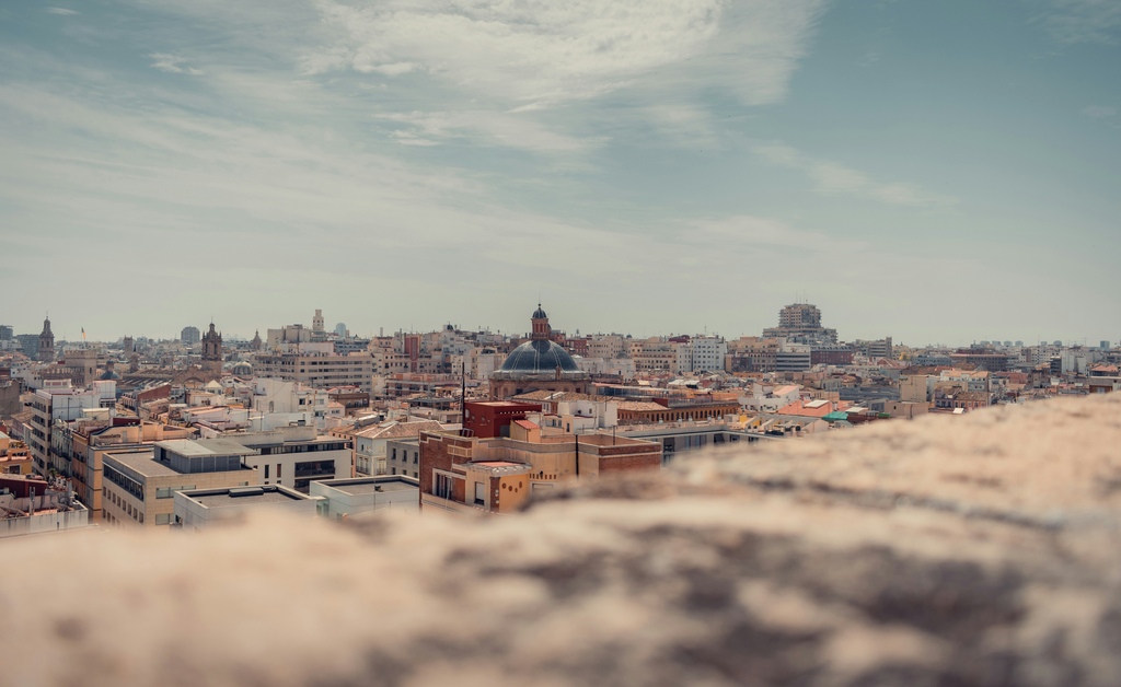 Birds view on mediterranean city