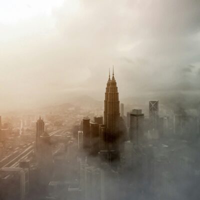 Aerial view of Kuala Lumpur with clouds