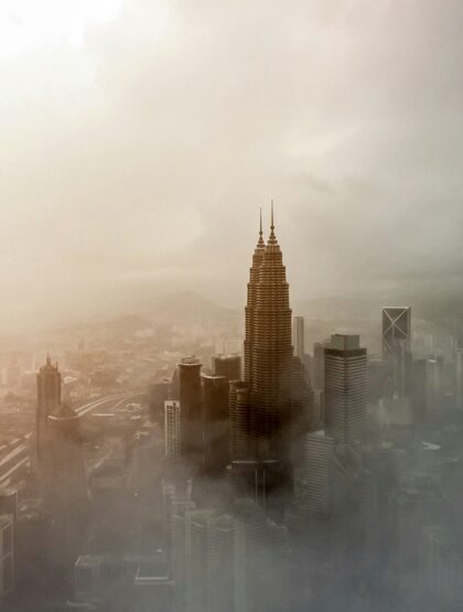 Aerial view of Kuala Lumpur with clouds