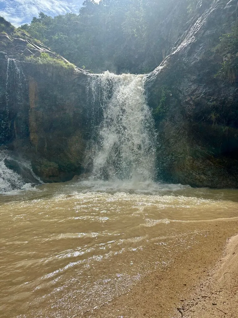 Waterfall with large pool in front