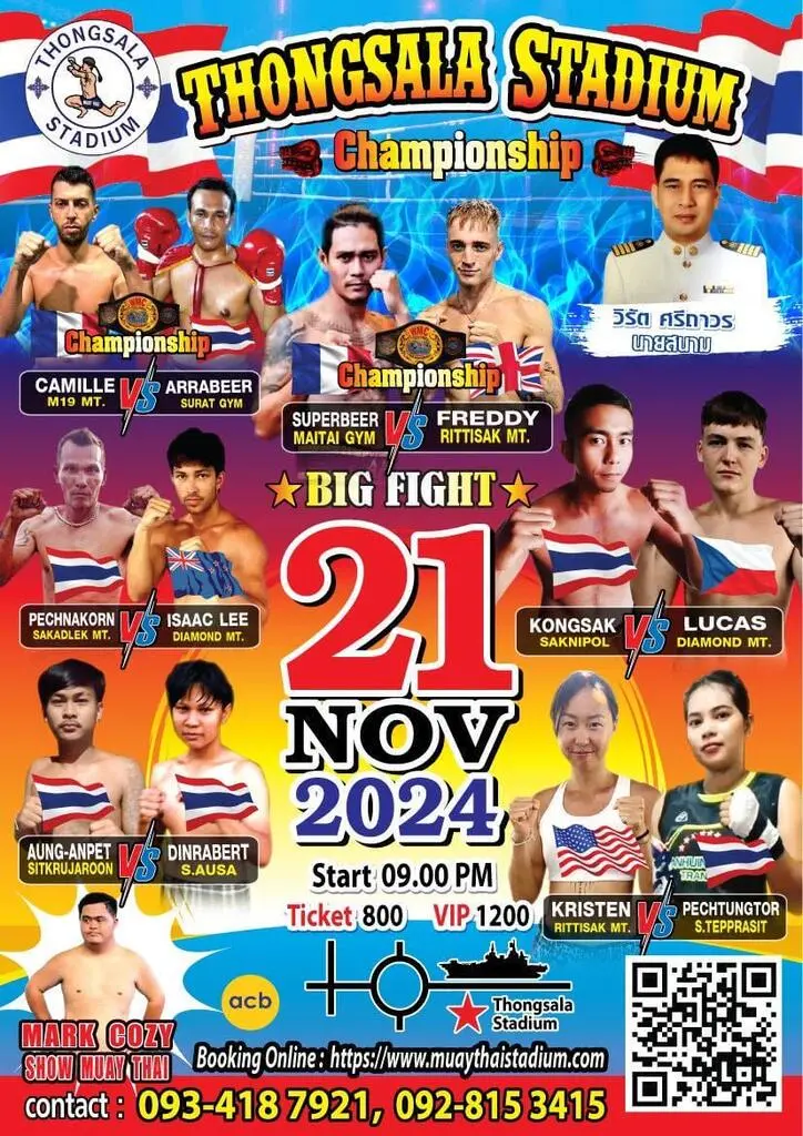 Poster that advertises a Muay Thai fight in Koh Phangan. 