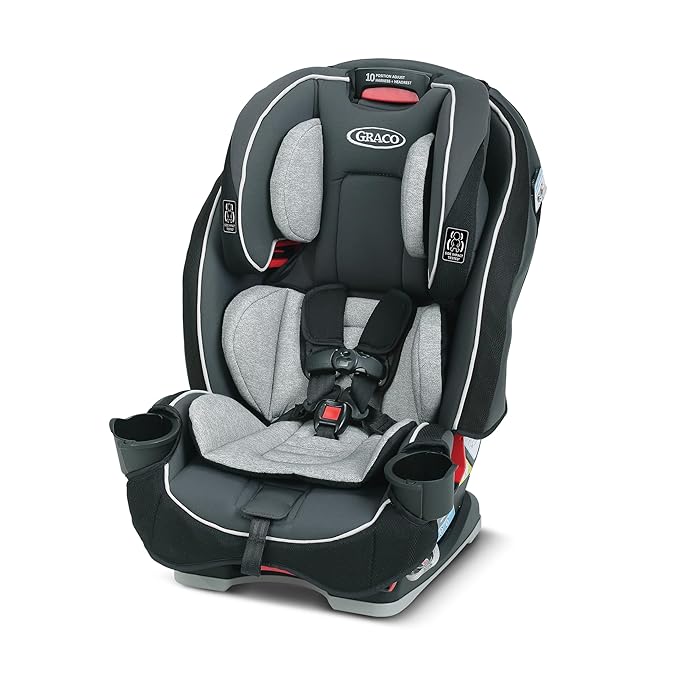 A car seat with a child seat attached.