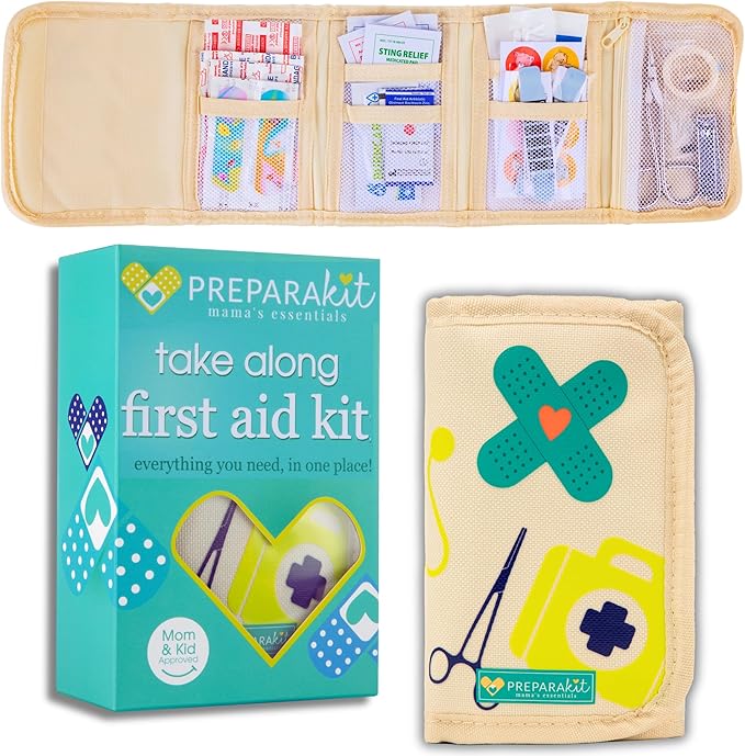 A first aid kit and a box.