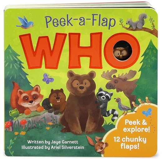 Small green book with a bear and other forest animals.