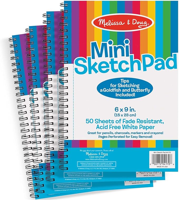 Bundle of four colorful sketch pads.