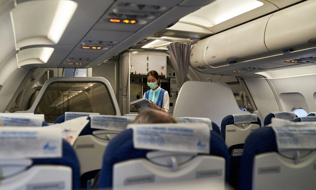 Interior of a Bangkok Airways plane.