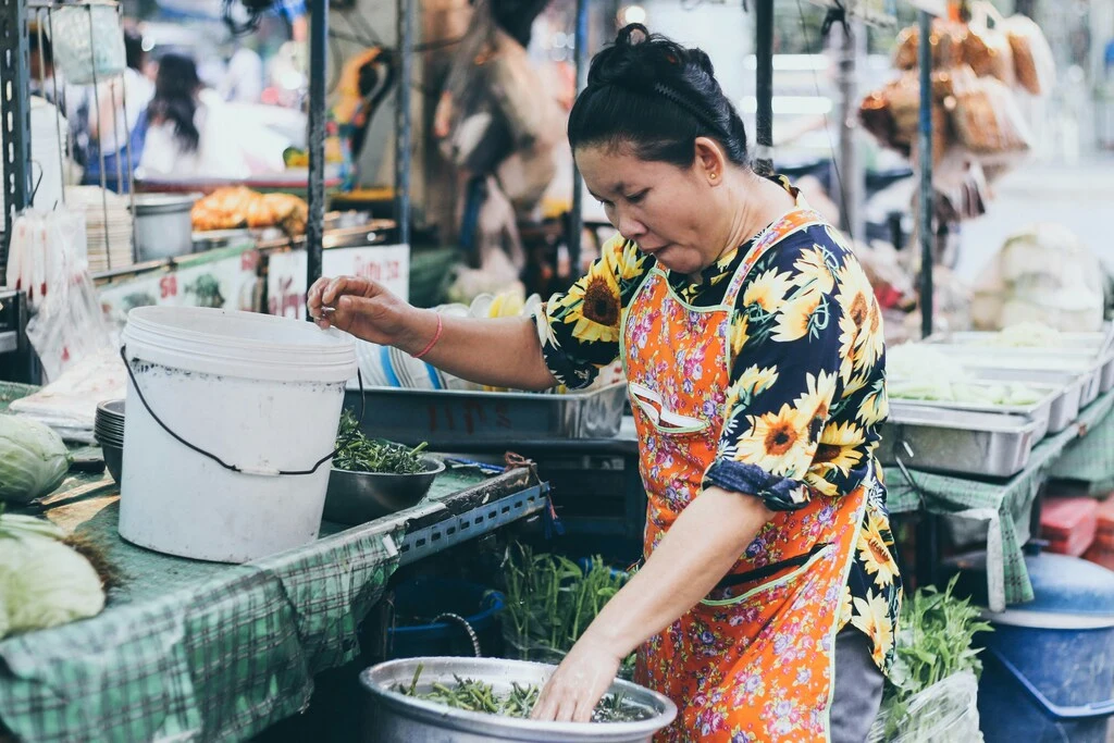 Thai woman selling street food