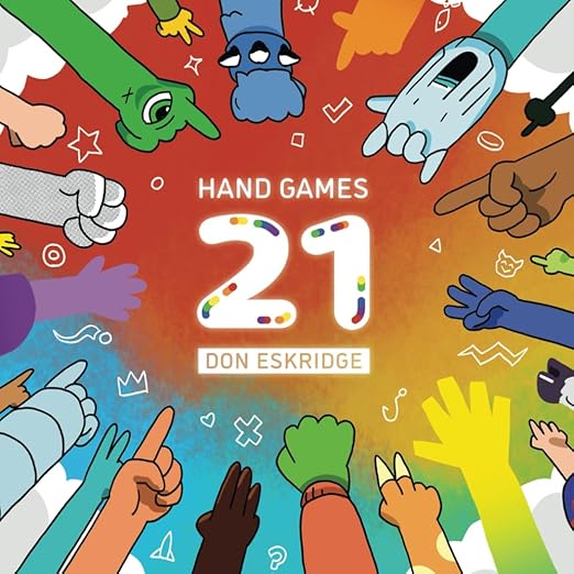 Cartoon hands pointing to a number 21.