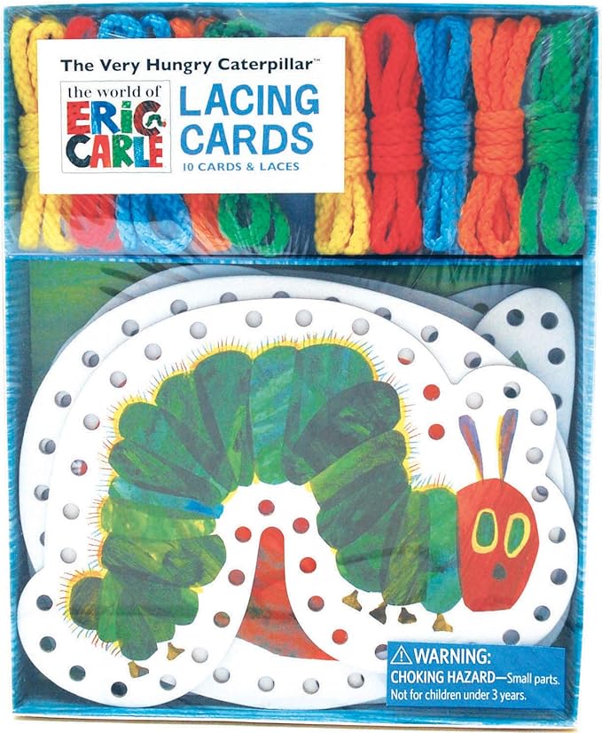 A lacing card set with caterpillar theme.