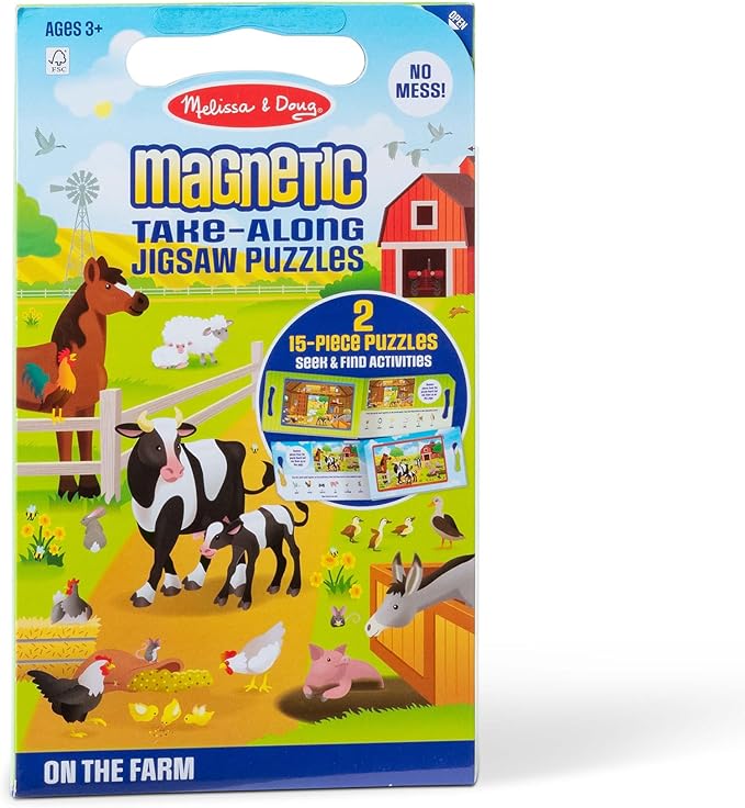 The 60 Best Travel Activities for Kids (Screen-Free) 9 A box of puzzle with farm animals.