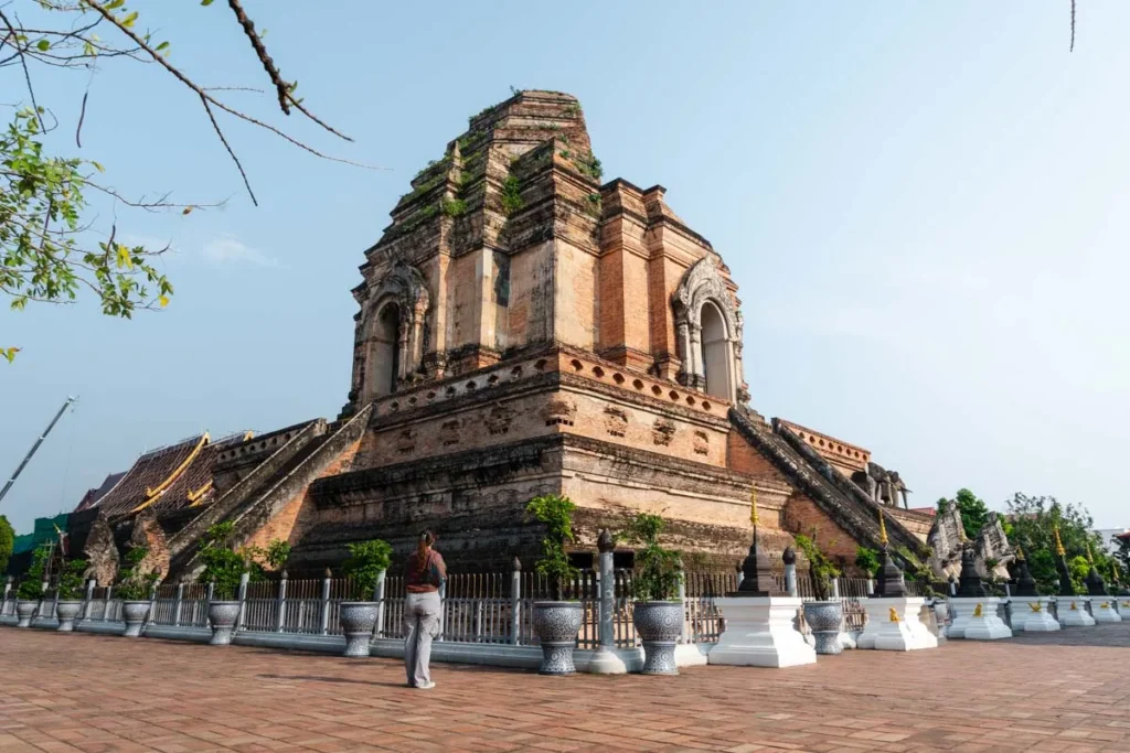Ultimate 3-Day Chiang Mai Itinerary for First Timers 2 A person standing in front of Wat Chedi Luang.