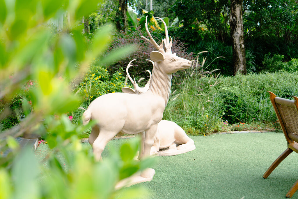 Eva Cafe Koh Samui: Cutest Family Cafe on the Island? 4 A statue of a deer in a park.