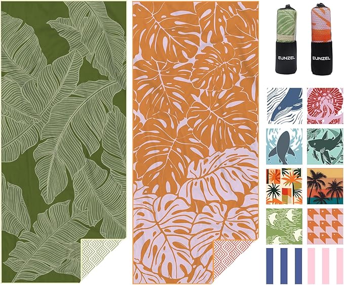 Na Muang Waterfall Koh Samui – Family Jungle Escape 2025 9 Quick-dry towels in different nature inspired patterns.