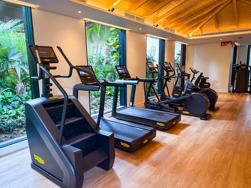 Anantara Bophut Koh Samui – Honest Family Review 2025 35 A room with treadmills and a window.