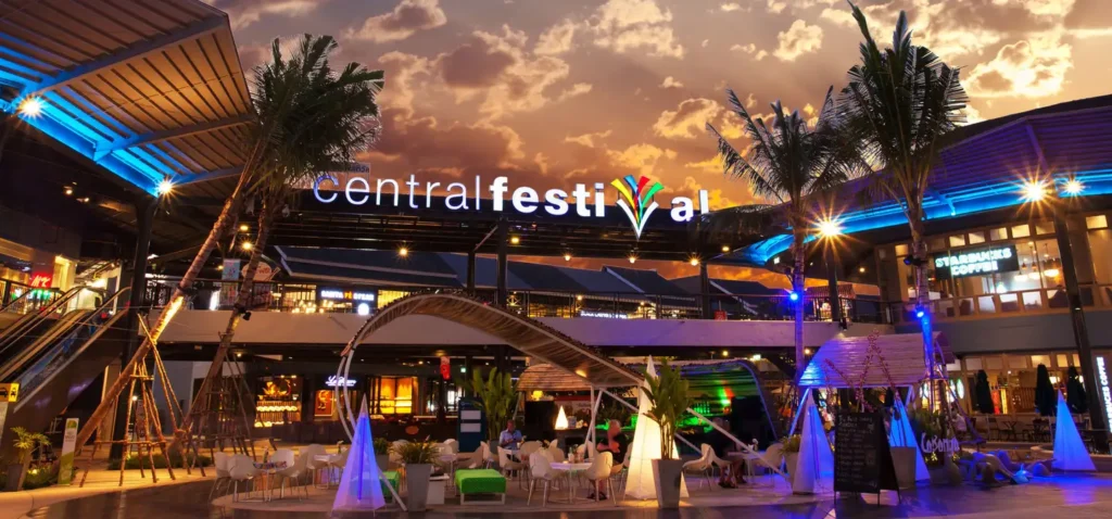 Koh Samui with Kids: 25 Super Fun Things to Do in 2025 22 Shopping Mall with bright lights in late evening. Central Samui