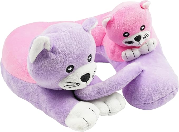 The 5 Best Travel Pillows for Kids in 2025 12 A purple and white stuffed animal neck pillow.