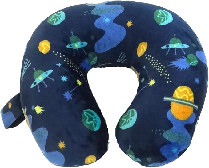The 5 Best Travel Pillows for Kids in 2025 16 A blue neck pillow with space design.