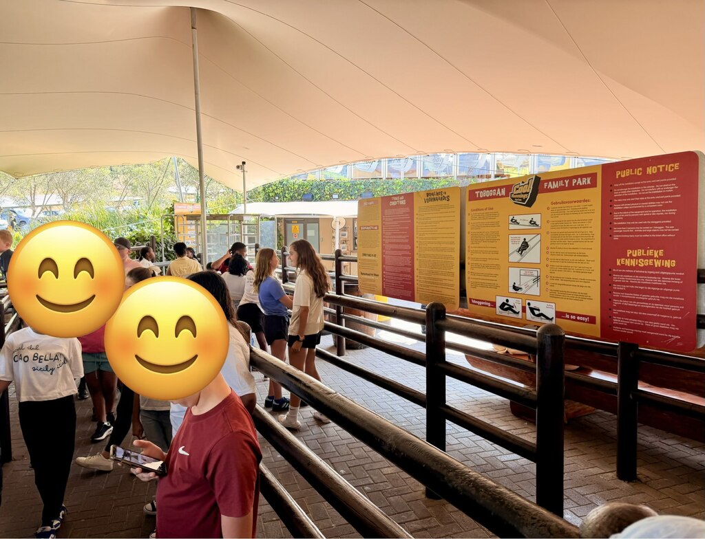 Toboggan Cape Town Fun: Our Day at Cool Runnings 5 People waiting at the toboggan Cape Town course.